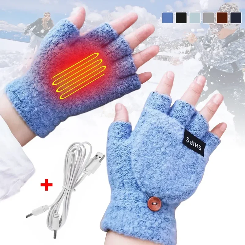 USB Varmehandsker | 3 Temperaturindstillinger | Blødt Strikkemateriale | Unisex Størrelse