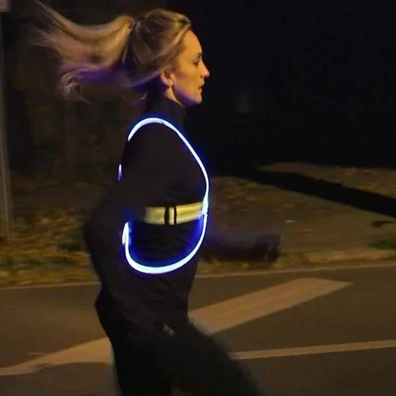 Reflekterende LED-veste til natløb og cykling - Justerbar og vandtæt sikkerhedsudstyr