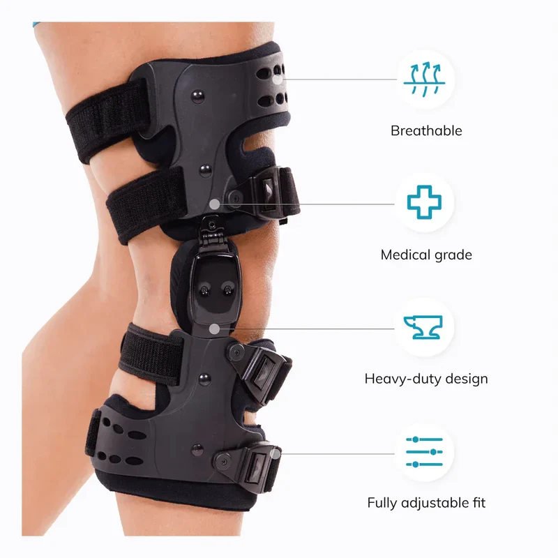 Ortopædisk knæbeskytter til artrose | Justerbar bevægelsesvinkel | Medial og lateral aflastning | Korrigering af varus/valgus
