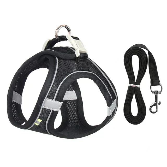 Justerbart katteharness med snor – komfortabel og sikker løsning