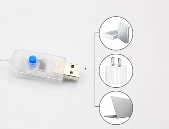 LED Lyskæde til Julemand - 1M / 3M USB Miljøbelysning