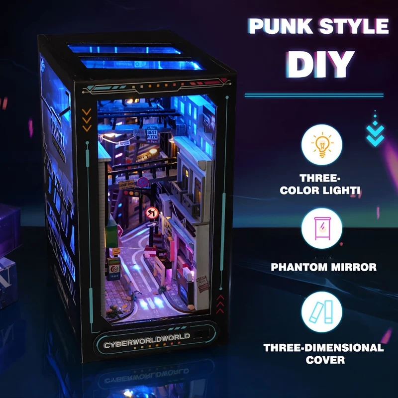DIY Cyberpunk Kabine Sæt – 3D Model til Hjemmedekoration med Belysning