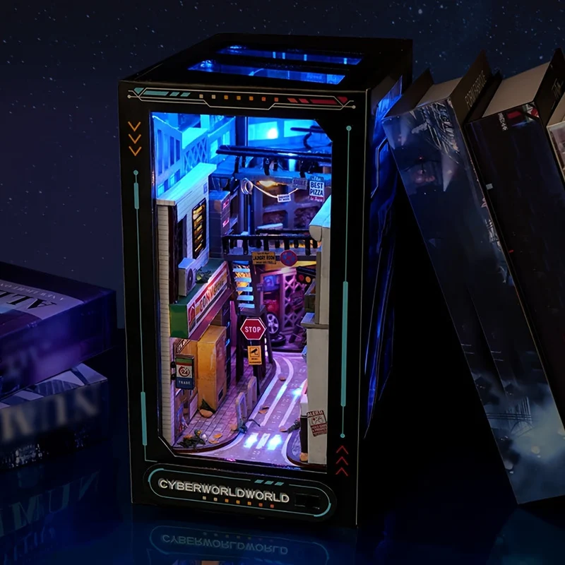 DIY Cyberpunk Kabine Sæt – 3D Model til Hjemmedekoration med Belysning
