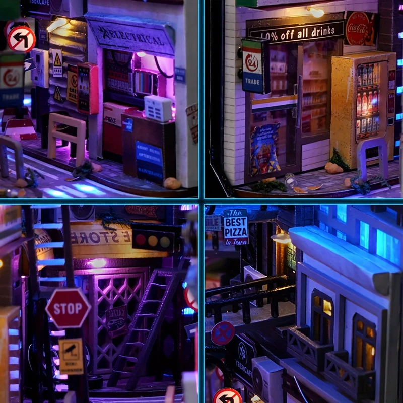 DIY Cyberpunk Kabine Sæt – 3D Model til Hjemmedekoration med Belysning