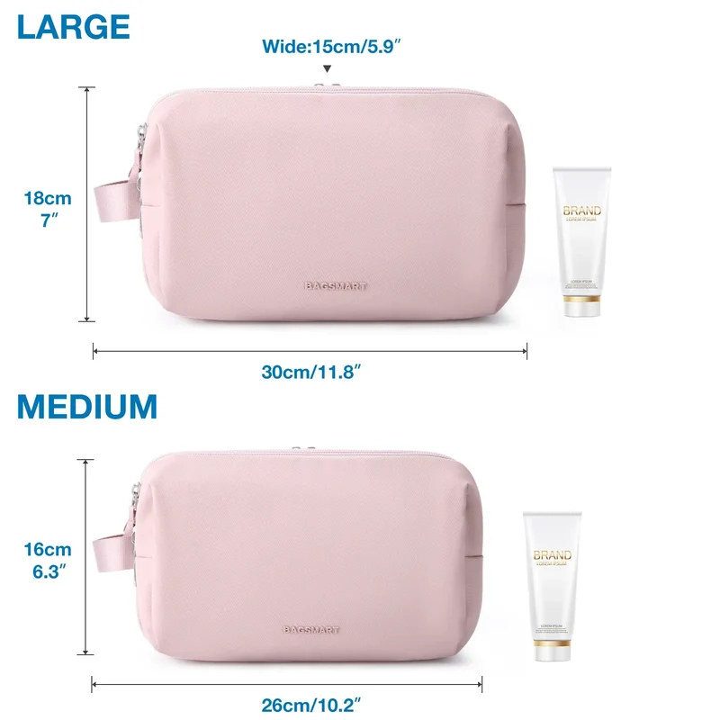 Vandtæt Kosmetikpung til Mænd og Kvinder | Letvægts i S/M/L | Rejsetilbehør til Pleje og Makeup | Unisex Rejseorganisator