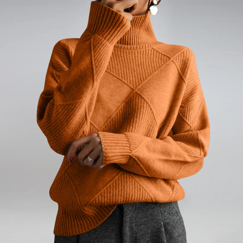 Rullekrave sweater i blød kasmir til damer