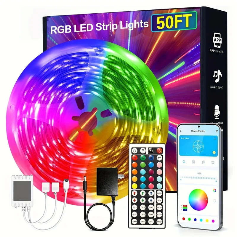Farbskiftende LED Lysstrips med App Kontrol