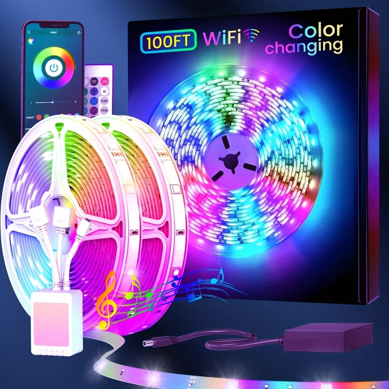 Farbskiftende LED Lysstrips med App Kontrol