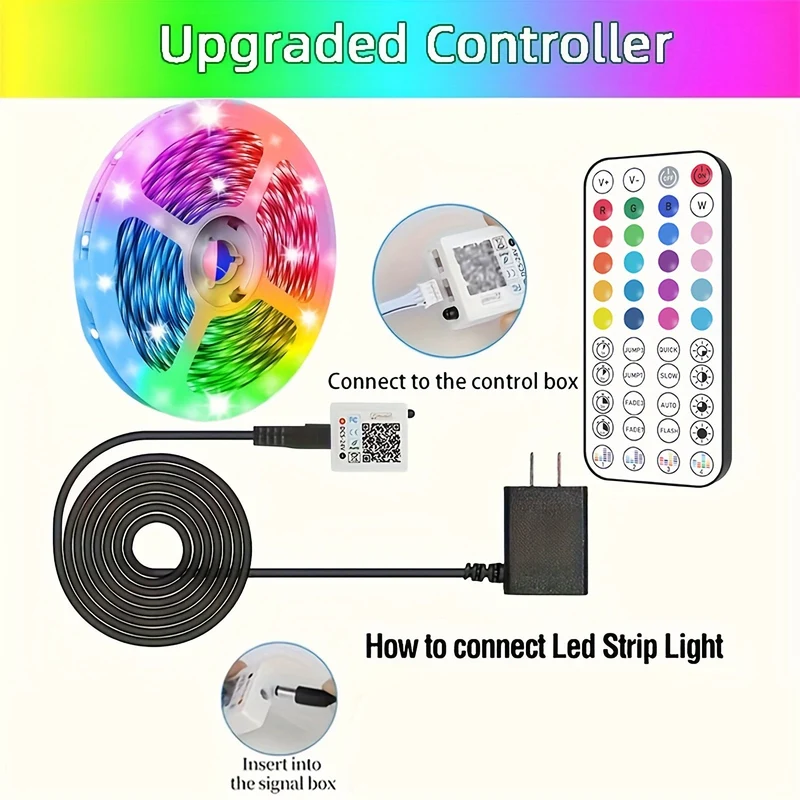Fleksible LED Lysstrips med Farveskift og Musiksynkronisering