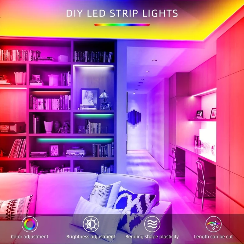Farveskiftende LED Lysstrips med Fjernbetjening