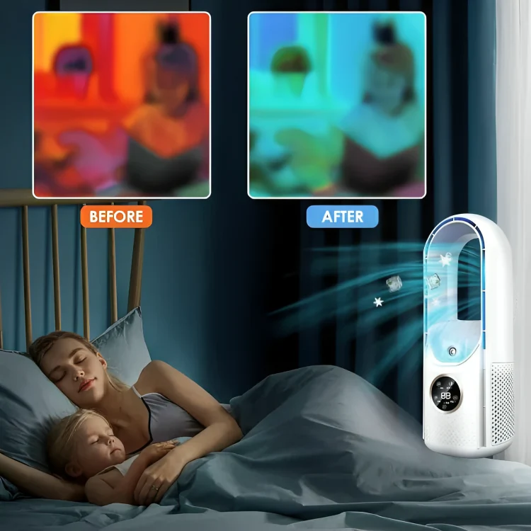 Bærbar Luftkøler, stille, bladløs ventilator, mobil enhed