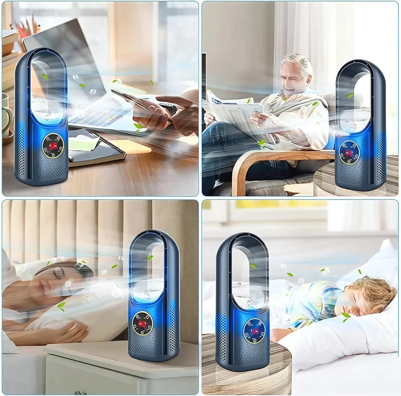 Bærbar Luftkøler, stille, bladløs ventilator, mobil enhed