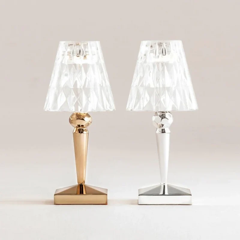 Dekorativ moderne krystalbordlampe med varmt hvidt lys E27
