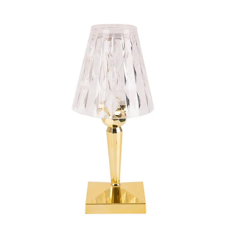 Dekorativ moderne krystalbordlampe med varmt hvidt lys E27