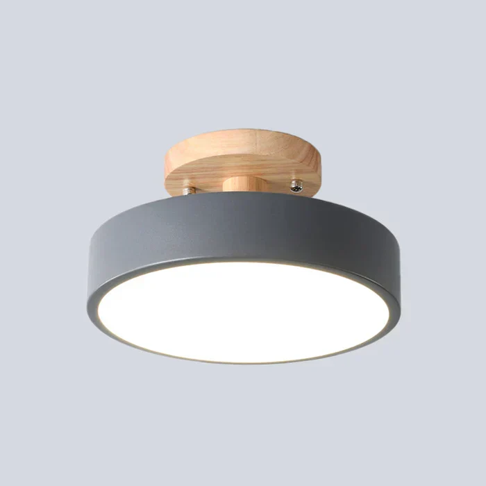 Skandinavisk LED Loftlampe i Træ og Metal 39W