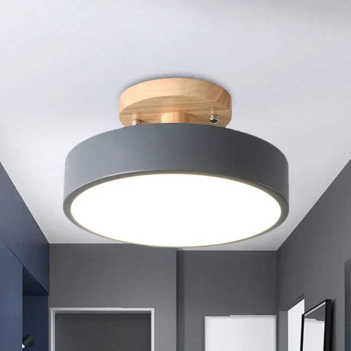 Skandinavisk LED Loftlampe i Træ og Metal 39W