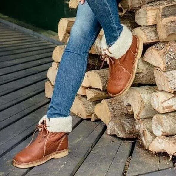 Vandtætte damesneakers til vinter med uldfor og fleece