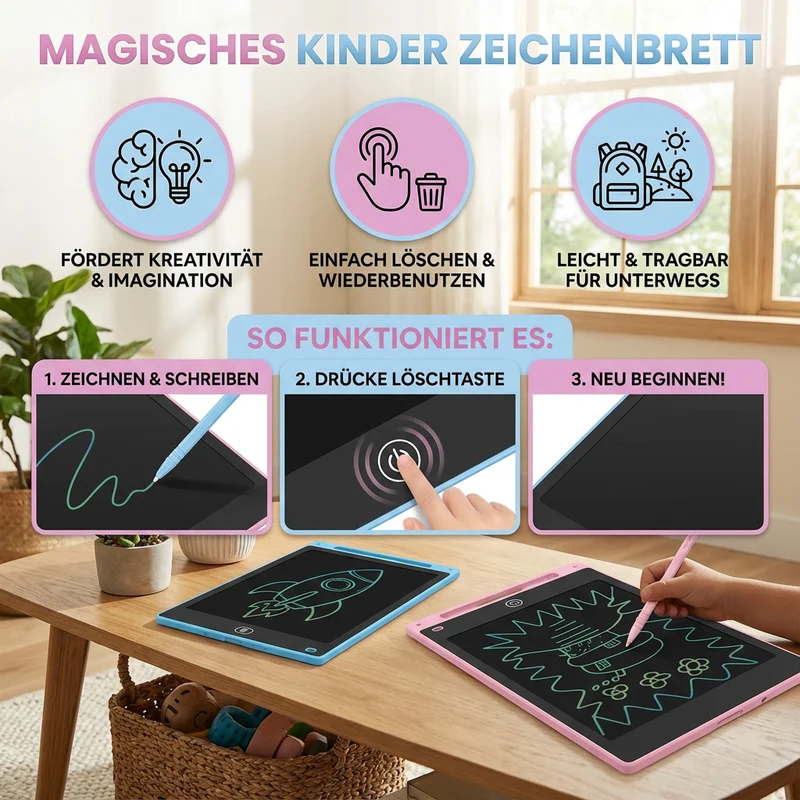 Zeichenbrett til børn med magiske effekter