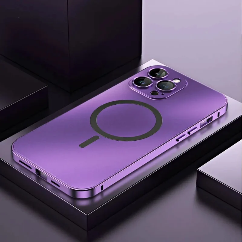 Slank beskyttelse til iPhone med magnetisk metalcover
