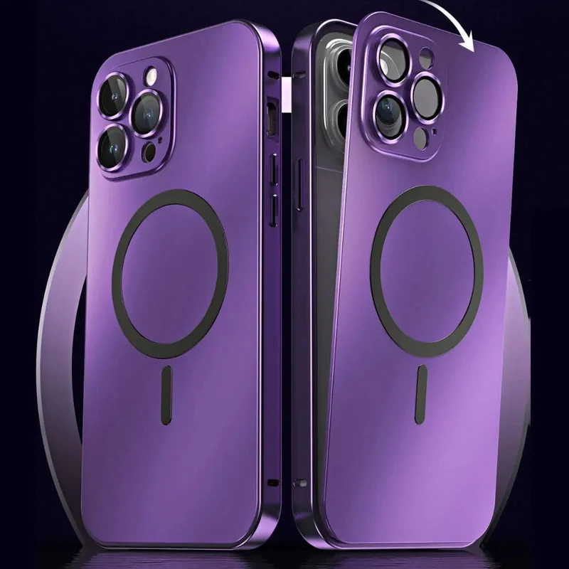 Slank beskyttelse til iPhone med magnetisk metalcover