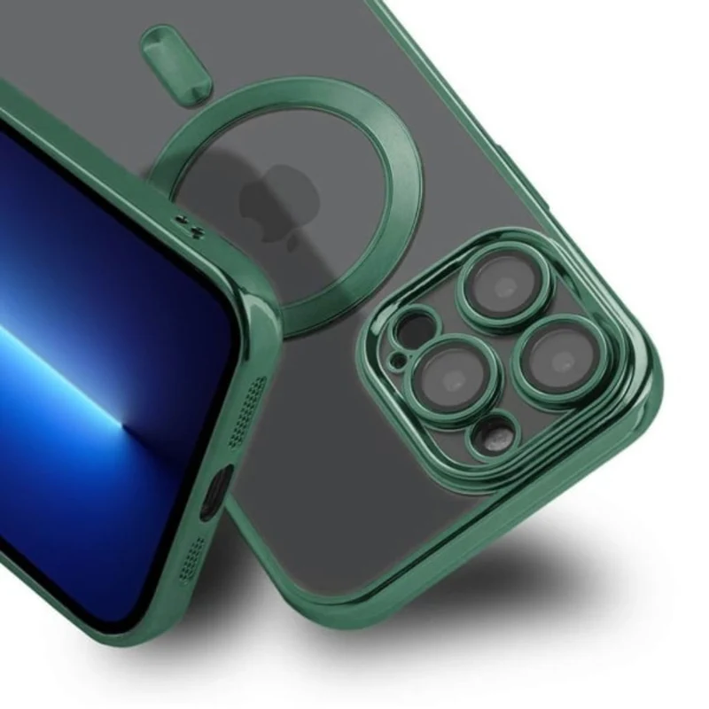 Gennemsigtig, stødresistent mobilcover med MagSafe beskyttelse
