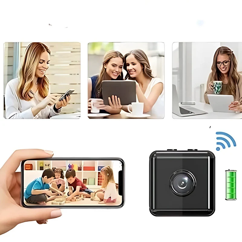 Trådløs Mini Kamera med Wifi, Genopladelig, 1080 HD