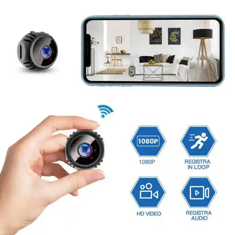 4K Mini WiFi Overvågningskamera med Nattesyn og Bevægelsessensor