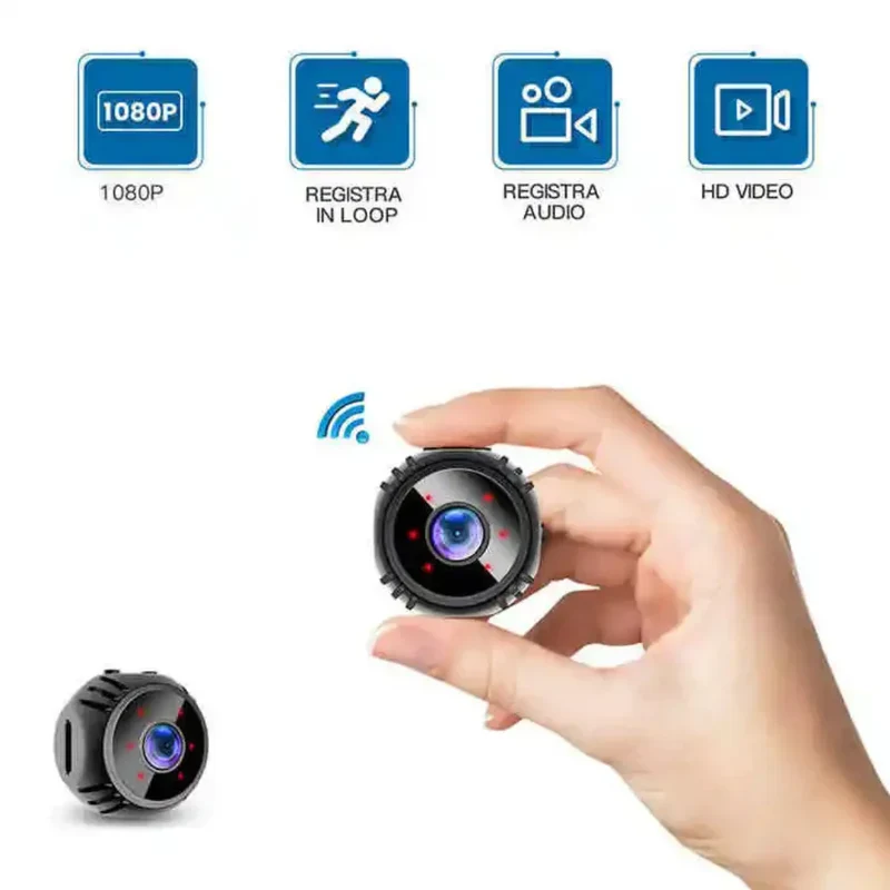 4K Mini WiFi Overvågningskamera med Nattesyn og Bevægelsessensor