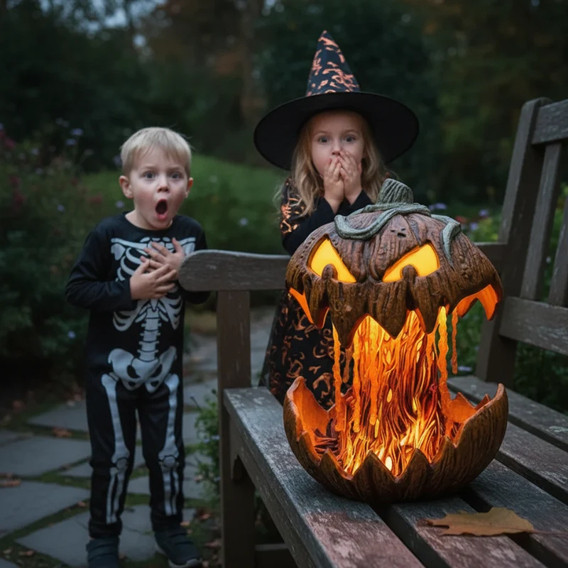 Gruseliges Kürbis Nachtlicht - Spooky Beleuchtung für Halloween