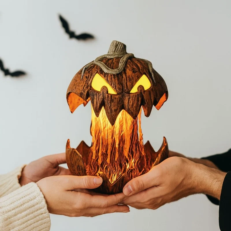 Gruseliges Kürbis Nachtlicht - Spooky Beleuchtung für Halloween
