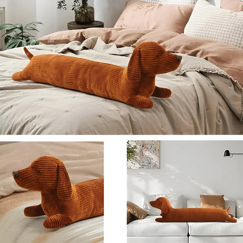 Ergonomisk pude i plysch formet som en gravhund
