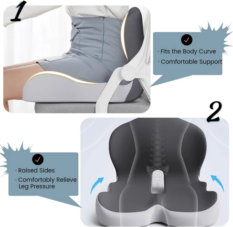 Ergonomisk sædepude med lændestøtte til stol