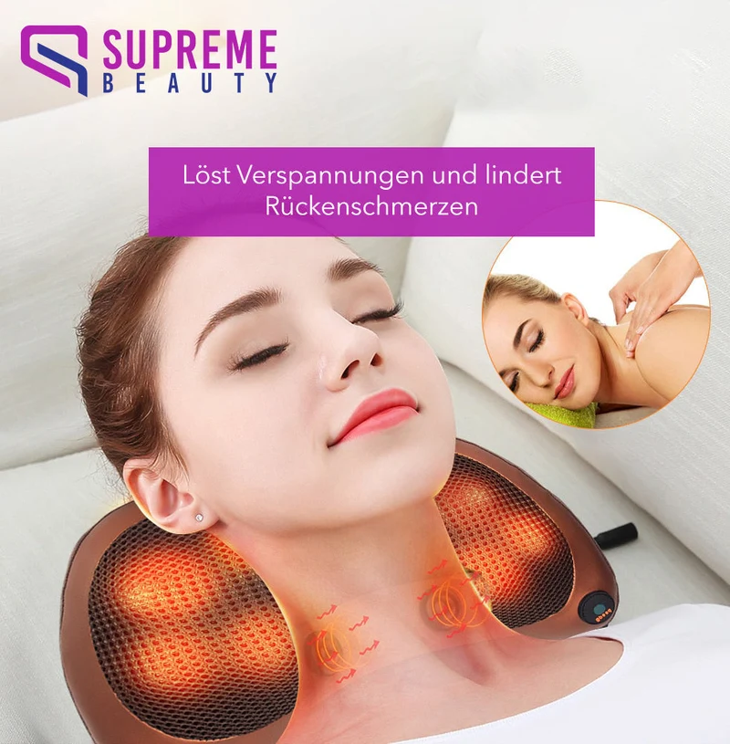 Bærbar Shiatsu Massagepude med Dybt Varmemassage