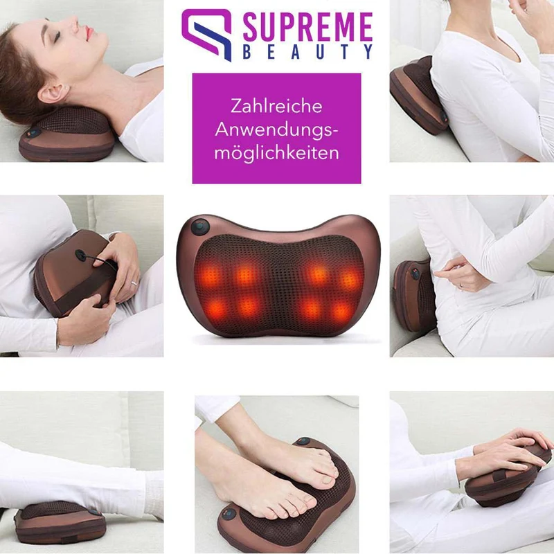 Bærbar Shiatsu Massagepude med Dybt Varmemassage