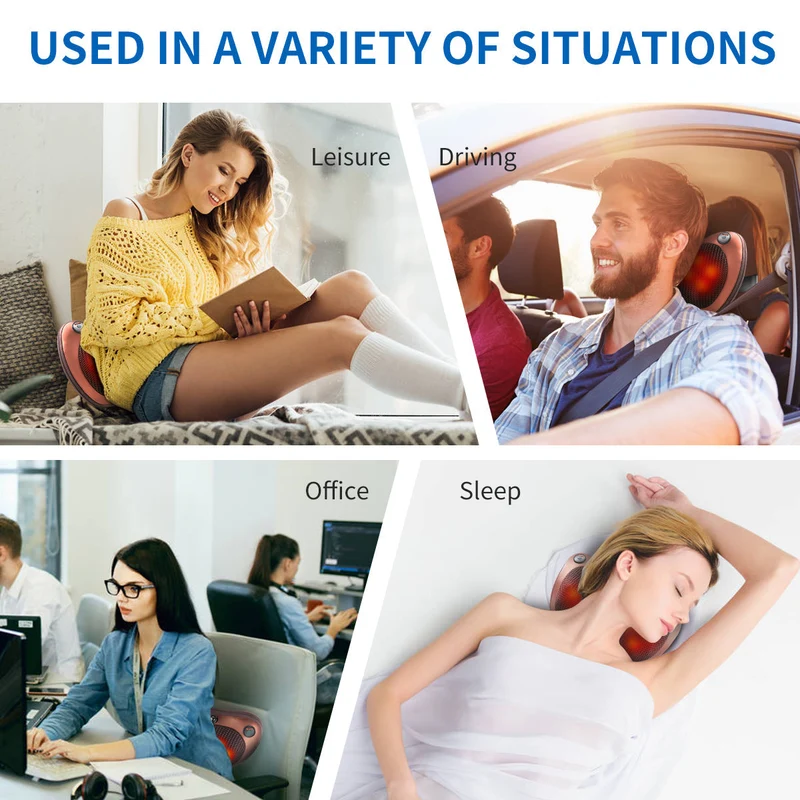 Ergonomisk Massagepude – Justerbar Hastighed med Magnetterapi for Optimal Afslapning