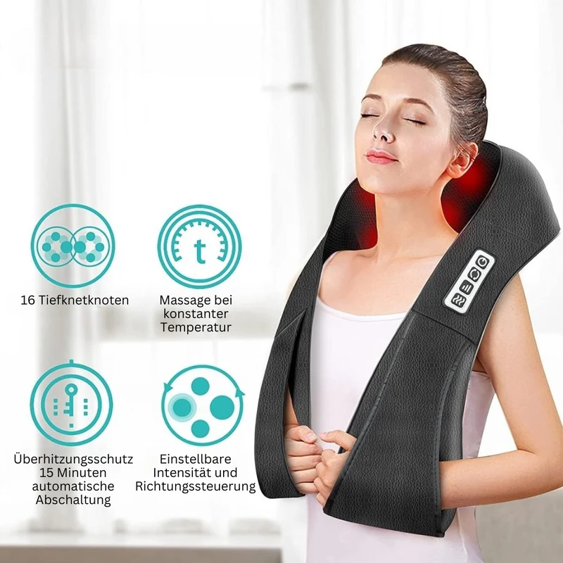 Shiatsu Massagepude med Infrarød Varme - FlowLindring