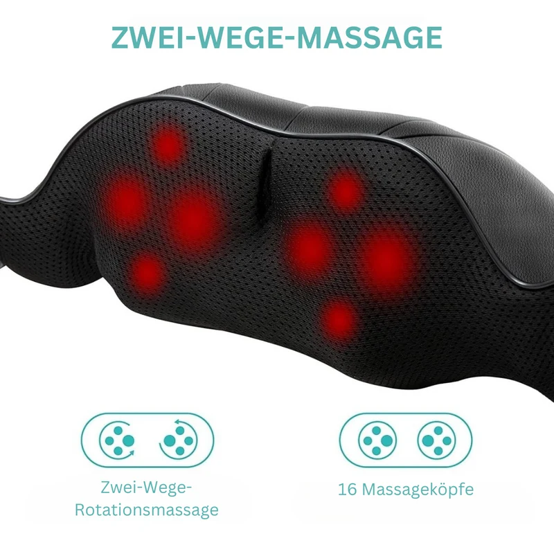 Shiatsu Massagepude med Infrarød Varme - FlowLindring