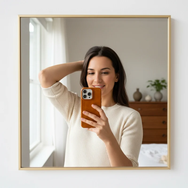 Egte læderetui med olie voks til Apple iPhone