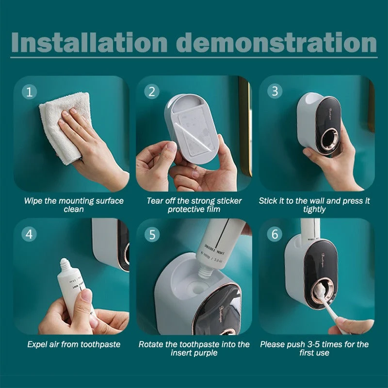 Elegant Væghængt Tandpastaholder Dispenser