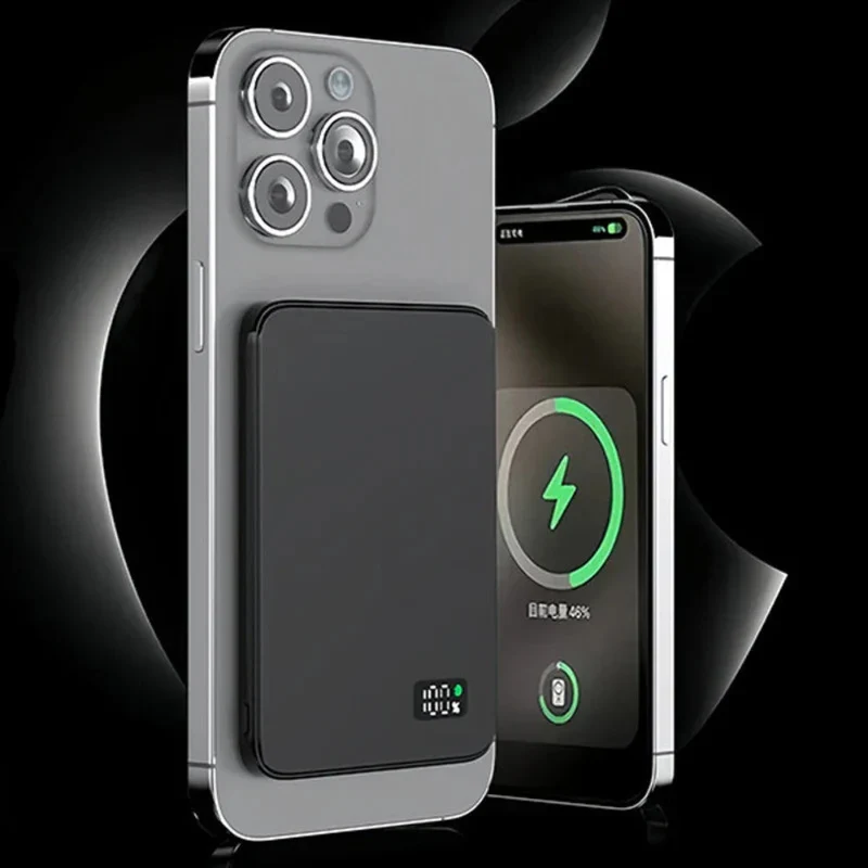 Magnetisk Powerbank med Hurtig Trådløs Opladning og LED