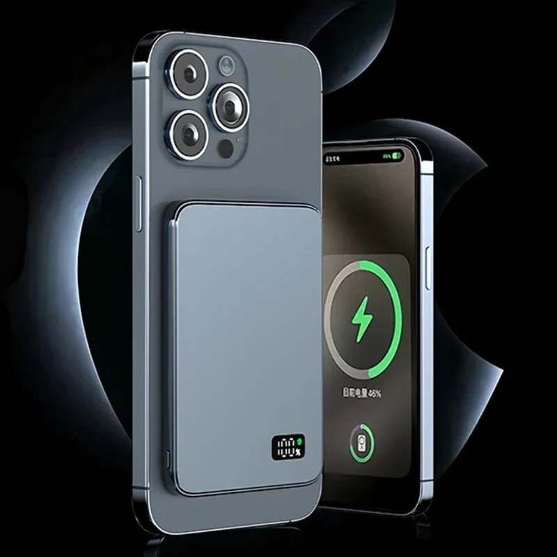 Magnetisk Powerbank med Hurtig Trådløs Opladning og LED