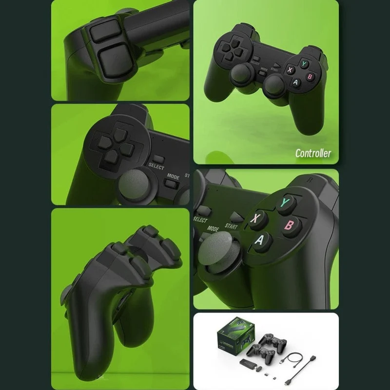 4K Retro Spilkonsol med Trådløse Controllere - Plug & Play