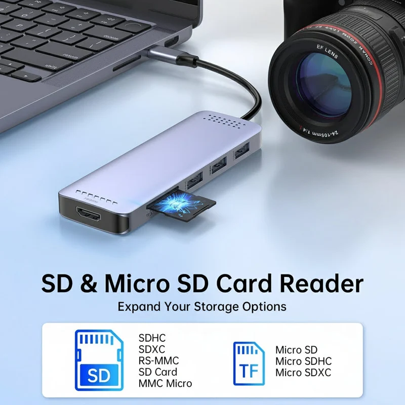 USB-C Dockingstation til Dual 4K Skærme med Hurtig Opladning