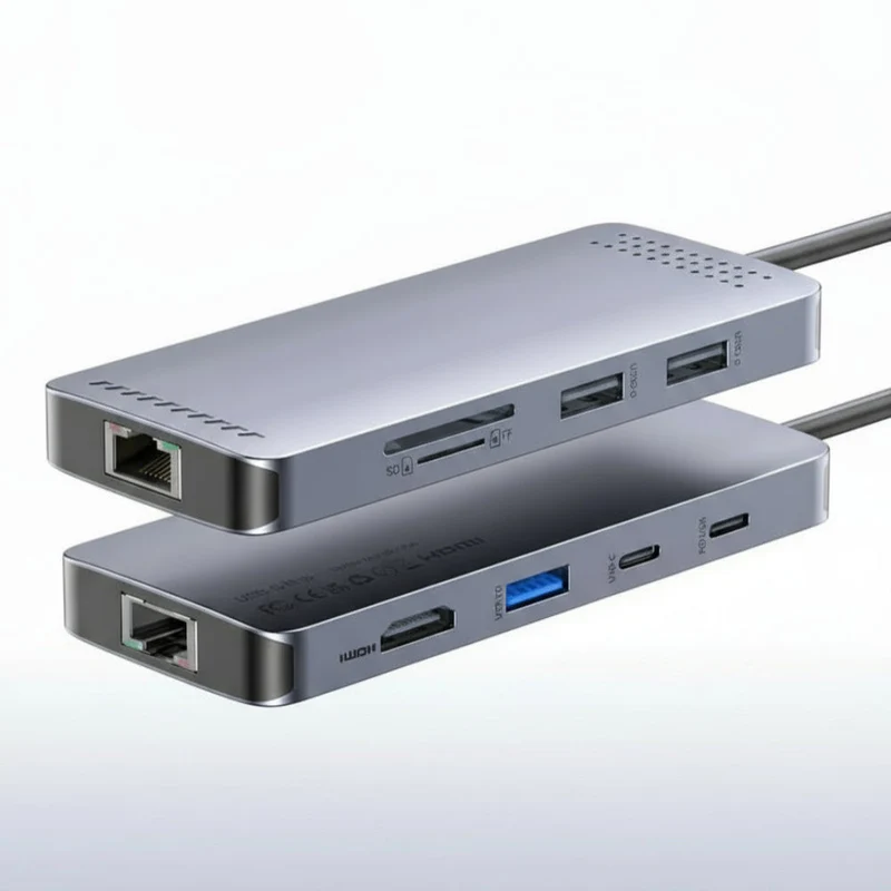 USB-C Dockingstation til Dual 4K Skærme med Hurtig Opladning