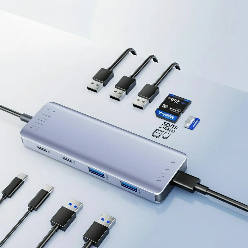 USB-C Dockingstation til Dual 4K Skærme med Hurtig Opladning