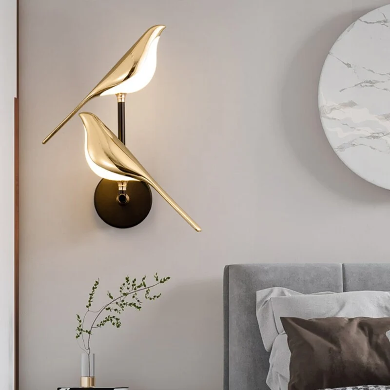 Moderne LED Væglampe med Fugle Design – Energibesparende Elegance