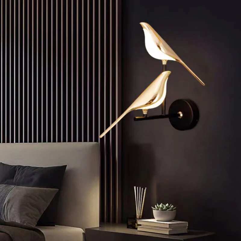 Moderne LED Væglampe med Fugle Design – Energibesparende Elegance