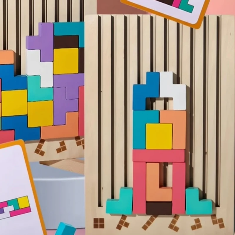 Kreativt Montessori Træpuslespil til Børn - Læring & Sjov