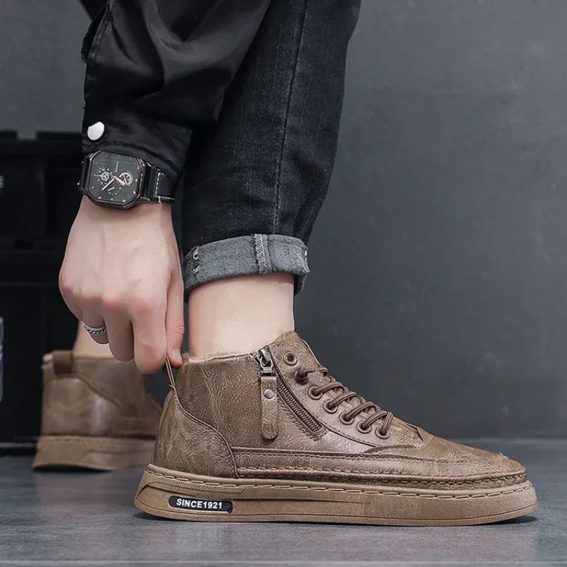 Herren Schneestiefel mit warmem Baumwollfutter und rutschfester Sohle