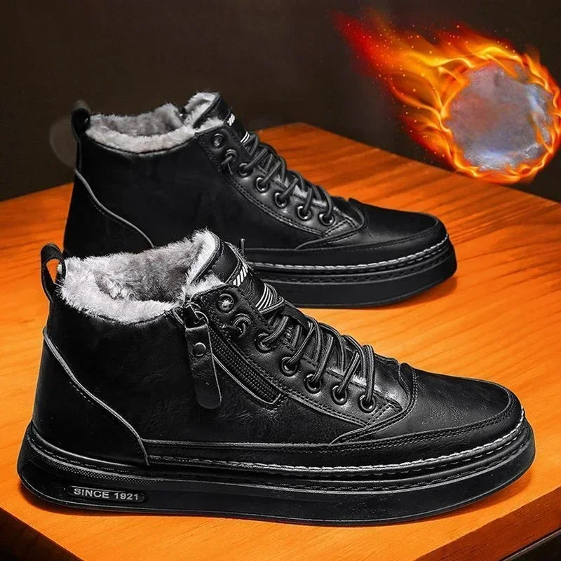 Herren Schneestiefel mit warmem Baumwollfutter und rutschfester Sohle